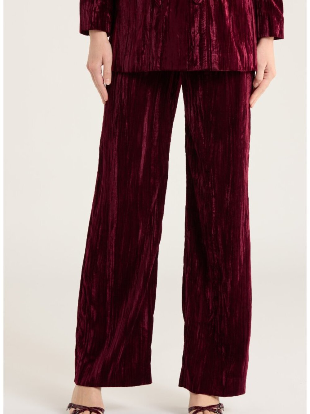 NWT L'Agence 'Livvy' Dark Port Velvet Straight Leg Pants Size 2
